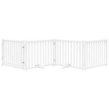 Dog Gate with Door - Foldable 4 Panels - Solid Wood - 320 cm