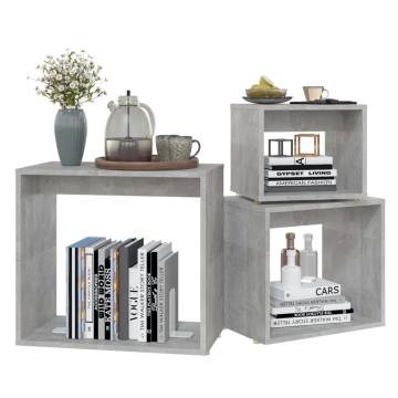 Nesting Tables Set - 3 pcs Concrete Grey Engineered Wood