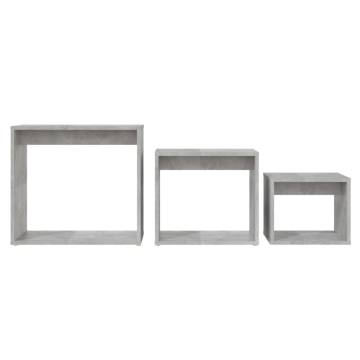 Nesting Tables Set - 3 pcs Concrete Grey Engineered Wood