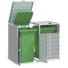  Wheelie Bin Storage for Double Bins Grey 144x81x113 cm Steel Colour grey Number of bins 2 