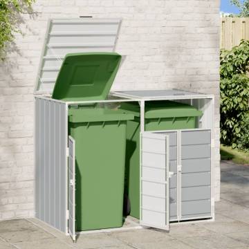 Wheelie Bin Storage for Double Bins - Grey Steel 144x81x113 cm