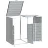 Wheelie Bin Storage for Double Bins - Grey Steel 144x81x113 cm