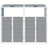 Wheelie Bin Storage for Double Bins - Grey Steel 144x81x113 cm