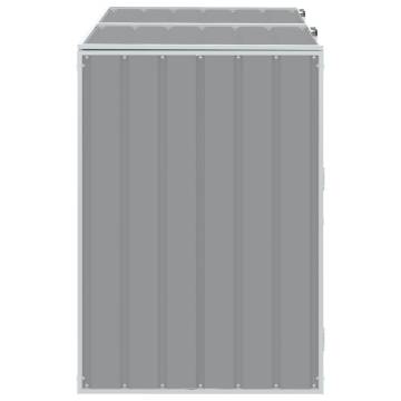 Wheelie Bin Storage for Double Bins - Grey Steel 144x81x113 cm