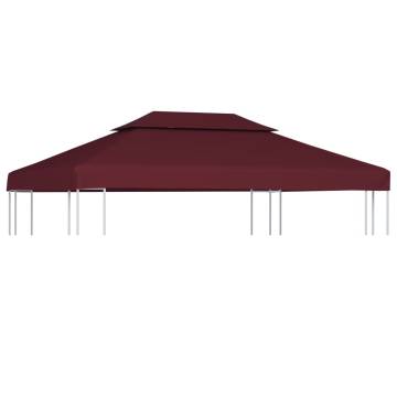 2-Tier Gazebo Top Cover 310 g/m² 4x3 m Bordeaux | Hipomarket