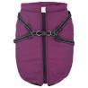 Waterproof Reflective Dog Coat with Harness - 3XL Purple