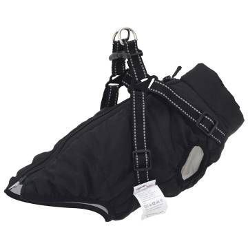 Dog Coat with Harness - Waterproof & Reflective Black XL