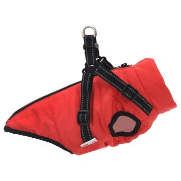 Waterproof Reflective Dog Coat with Harness - Red XL