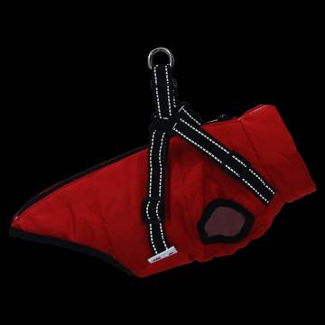 Waterproof Reflective Dog Coat with Harness - Red XL