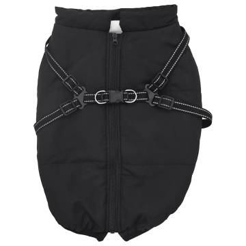 Waterproof Reflective Dog Coat with Harness - 3XL Black | Hipomarket