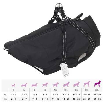 Waterproof Reflective Dog Coat with Harness - 3XL Black | Hipomarket