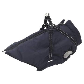 Waterproof Reflective Dog Coat with Harness - Navy Blue 4XL