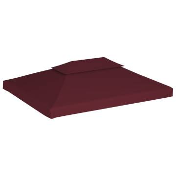 2-Tier Gazebo Top Cover 310 g/m² 4x3 m Bordeaux | Hipomarket