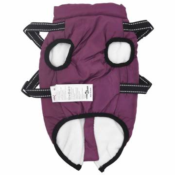 Dog Coat with Harness - Waterproof & Reflective Purple 2XL