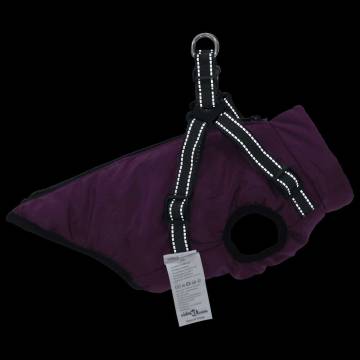 Dog Coat with Harness - Waterproof & Reflective Purple 2XL