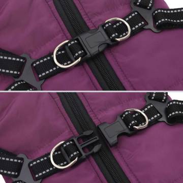 Dog Coat with Harness - Waterproof & Reflective Purple 2XL