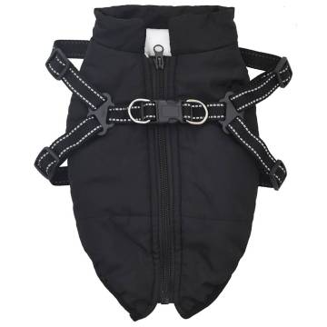 Dog Coat with Harness - Waterproof, Reflective, Black 2XL