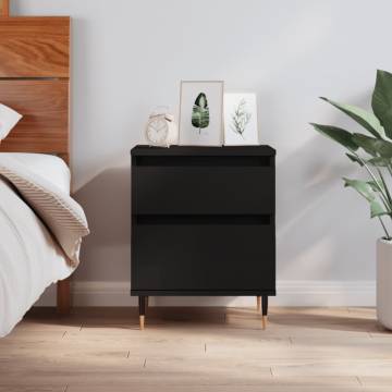 Stylish Black Bedside Cabinet - 40x35x50 cm - Hipomarket