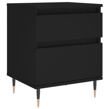 Stylish Black Bedside Cabinet - 40x35x50 cm - Hipomarket