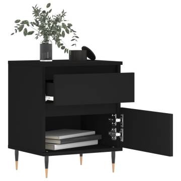 Stylish Black Bedside Cabinet - 40x35x50 cm - Hipomarket