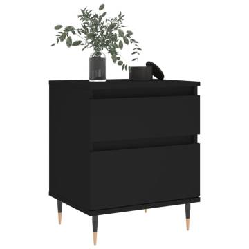 Stylish Black Bedside Cabinet - 40x35x50 cm - Hipomarket