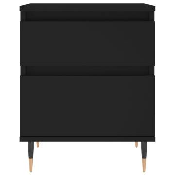 Stylish Black Bedside Cabinet - 40x35x50 cm - Hipomarket