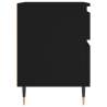 Stylish Black Bedside Cabinet - 40x35x50 cm - Hipomarket