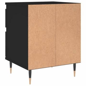 Stylish Black Bedside Cabinet - 40x35x50 cm - Hipomarket