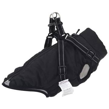 Dog Coat with Harness - Waterproof & Reflective Black M