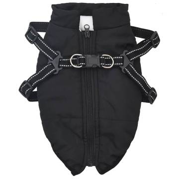 Dog Coat with Harness - Waterproof & Reflective Black M