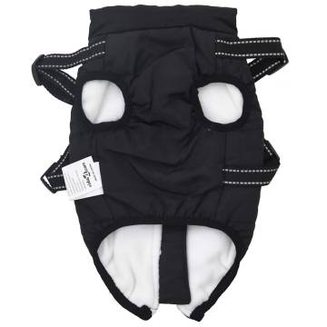 Dog Coat with Harness - Waterproof & Reflective Black M