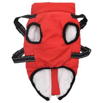 Dog Coat with Harness - Waterproof & Reflective Red M