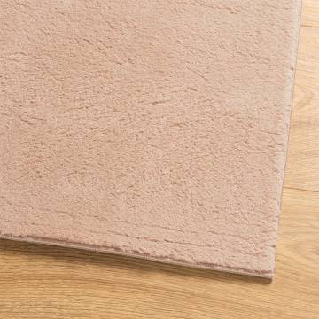 HUARTE Short Pile Washable Rug - Blush 80x200 cm | HipoMarket