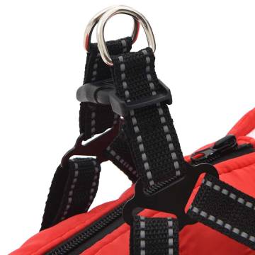 Dog Coat with Harness - Waterproof & Reflective Red L