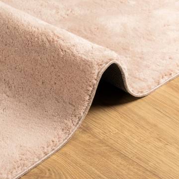 HUARTE Short Pile Washable Rug - Blush 80x200 cm | HipoMarket