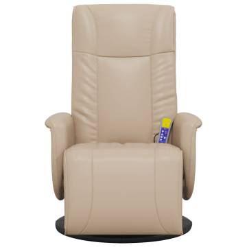 Massage Recliner Chair with Footrest - Cappuccino Faux Leather