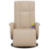 Massage Recliner Chair with Footrest - Cappuccino Faux Leather