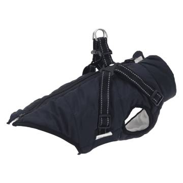 Dog Coat with Harness - Waterproof & Reflective - Navy Blue M