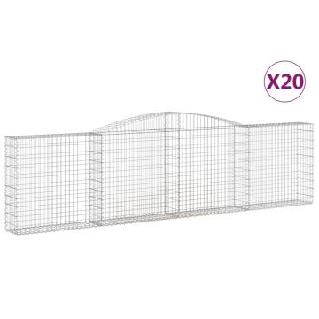 Arched Gabion Baskets - 20 pcs Galvanised Iron 400x30x100 cm