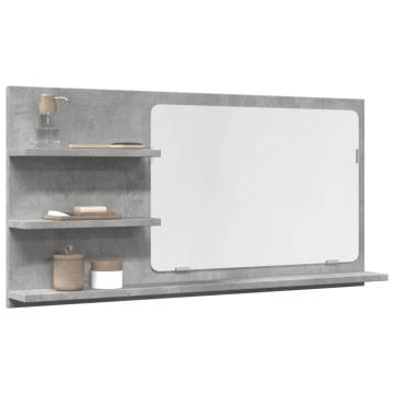 Concrete Grey Bathroom Mirror Cabinet | Modern Storage Solution