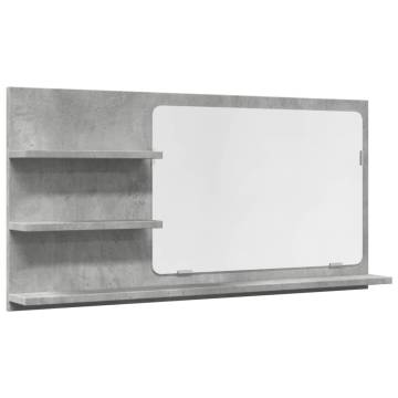 Concrete Grey Bathroom Mirror Cabinet | Modern Storage Solution