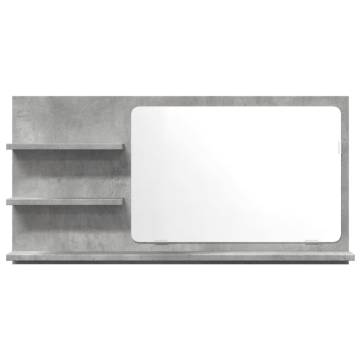 Concrete Grey Bathroom Mirror Cabinet | Modern Storage Solution