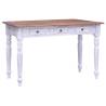  Desk with Drawers White 117x57x75 cm Solid Mahogany Wood Colour white and light wood 