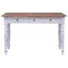 White Mahogany Desk with 3 Drawers - Rustic Charm & Functionality