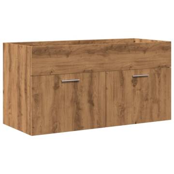 Stylish Bathroom Sink Cabinet with Built-in Basin - Artisan Oak