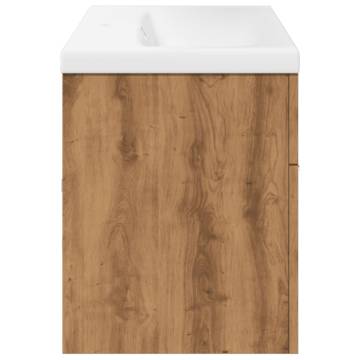 Stylish Bathroom Sink Cabinet with Built-in Basin - Artisan Oak