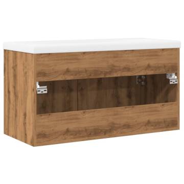 Stylish Bathroom Sink Cabinet with Built-in Basin - Artisan Oak