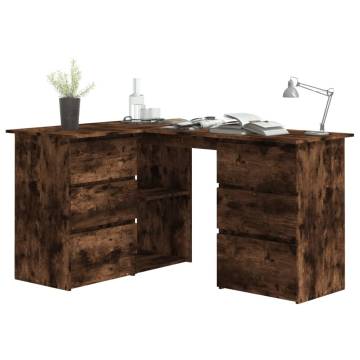 Corner Desk Smoked Oak - Stylish & Functional Workspace