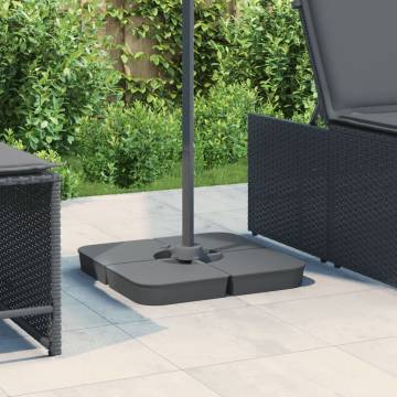 4 Piece Parasol Base Set - Sturdy & Reliable 100 kg PP