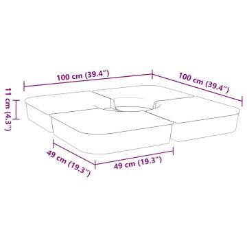 4 Piece Parasol Base Set - Sturdy & Reliable 100 kg PP